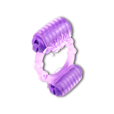 Anillo vibrador con doble motor para estimulación simultánea y erección prolongada.