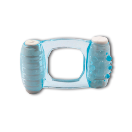 Anillo vibrador con doble motor para prolongar la erección y estimular el clítoris.
