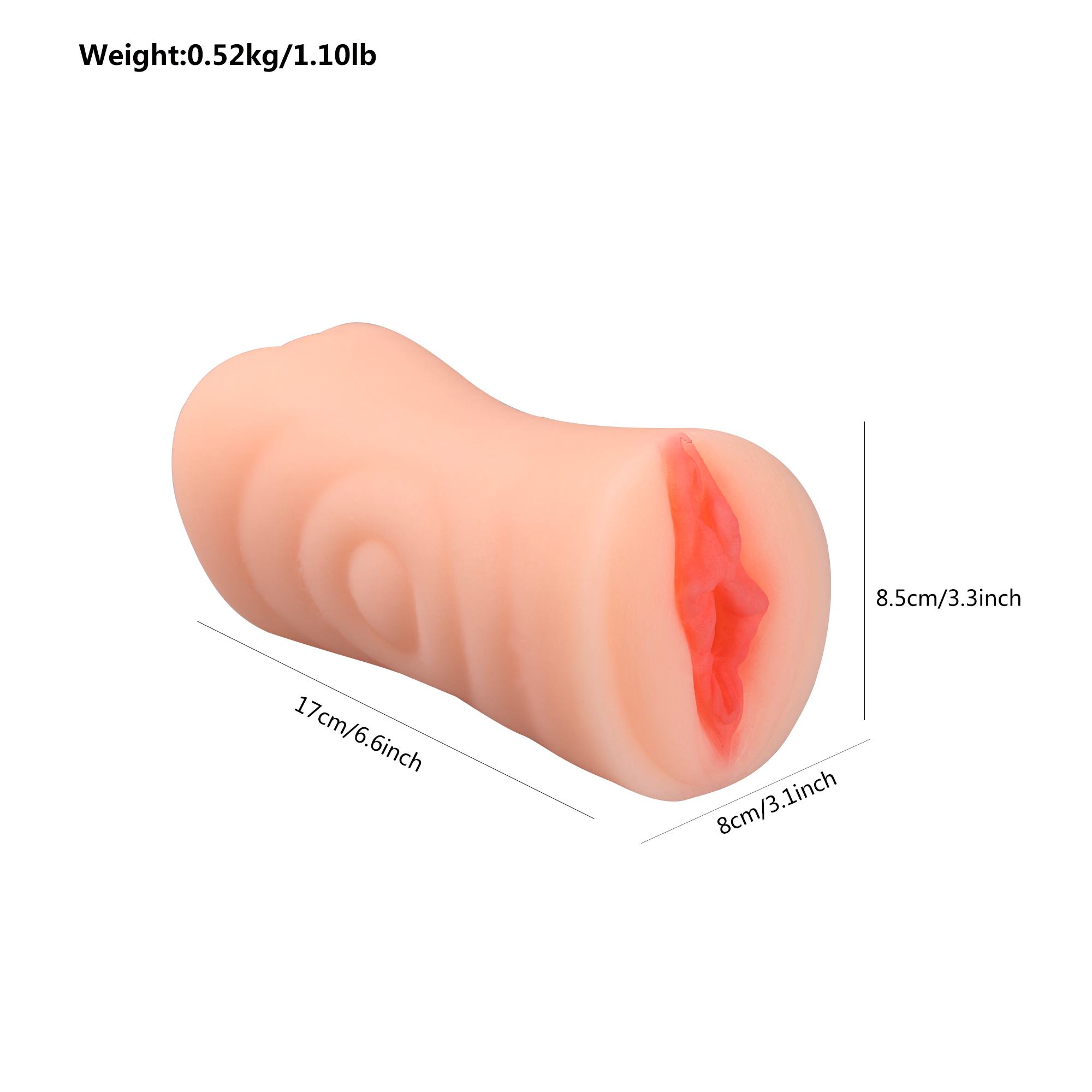Masturbador Masculino Realista Ano y Vagina Reutilizable - 17 Cm