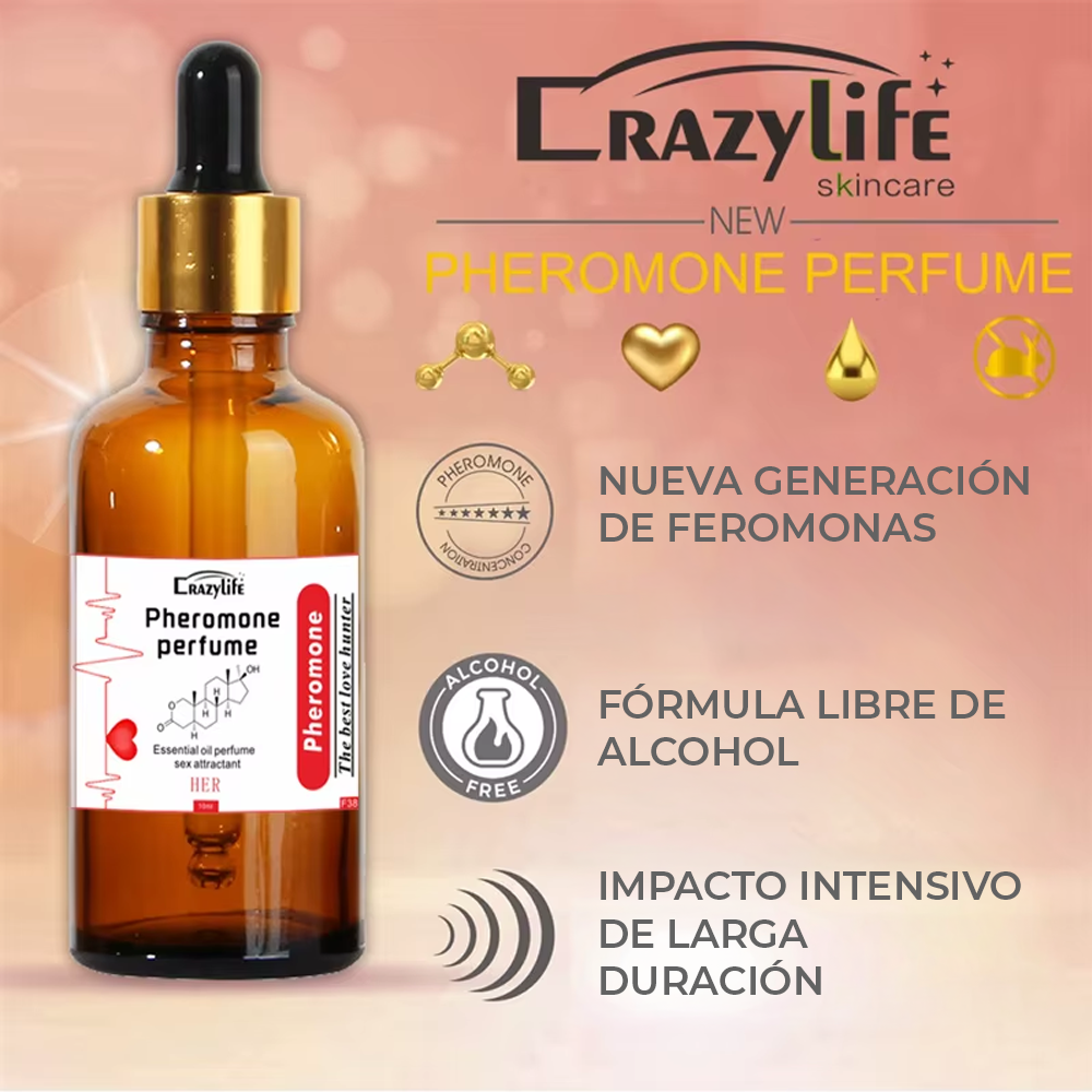 Perfume Aceite con Feromonas para Atraer Hombres Crazy Life - 10ml