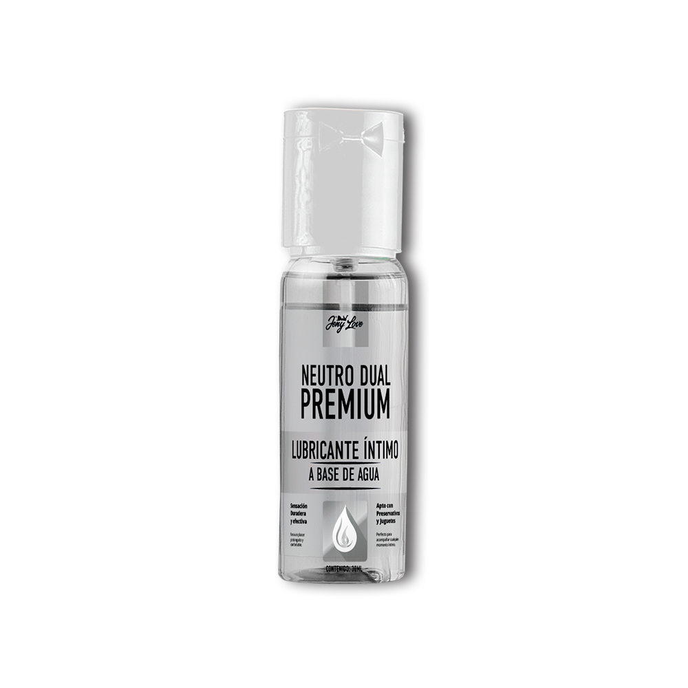 Vista frontal del Lubricante Íntimo Premium Neutro Dual de 30ml.