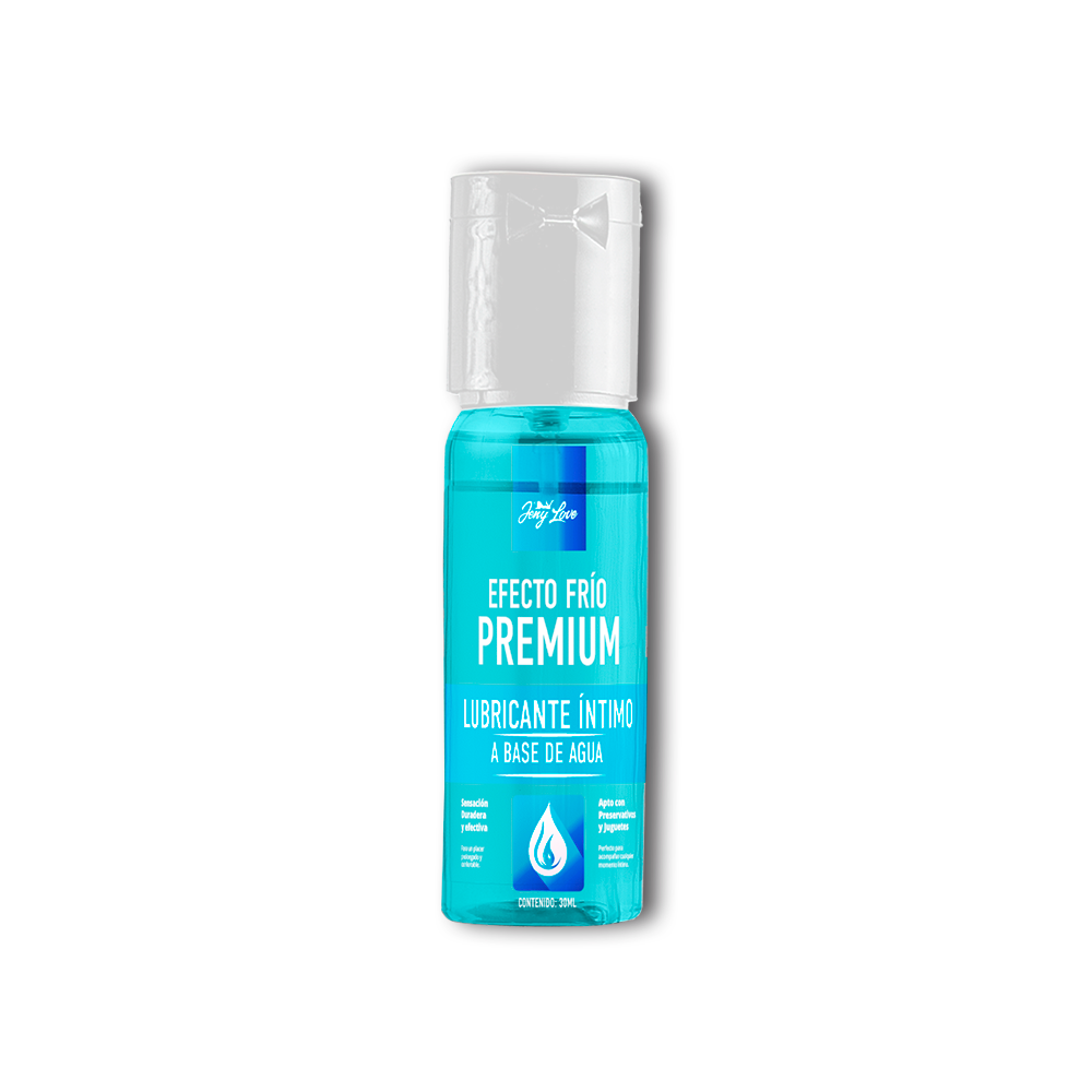 Vista frontal del Lubricante Íntimo Premium con Efecto Frío 30ml de JenyLove.