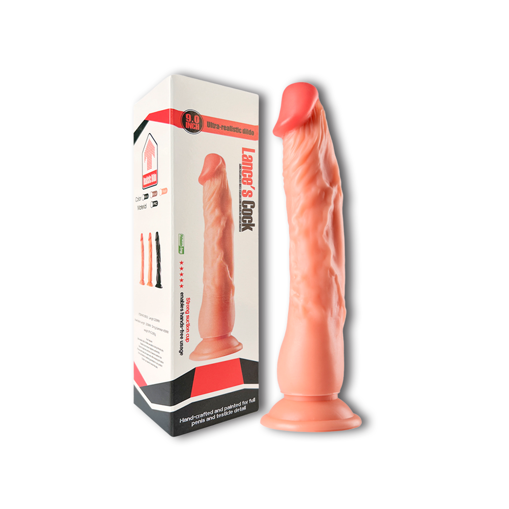 Consolador realista Lance's Cock 23 cm con diseño natural y texturas detalladas.