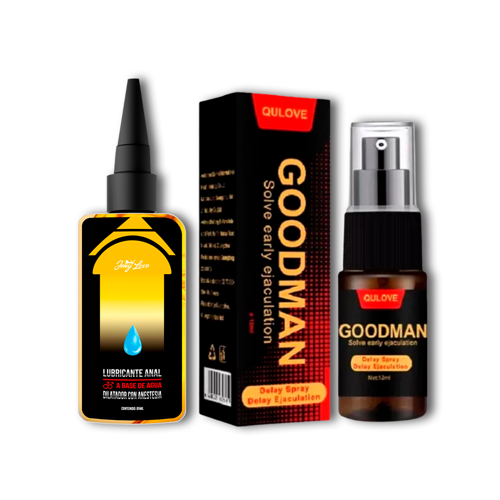 Pack Lubricante Anal con Anestesia + GoodMan Spray – Comodidad y resistencia en la intimidad.
