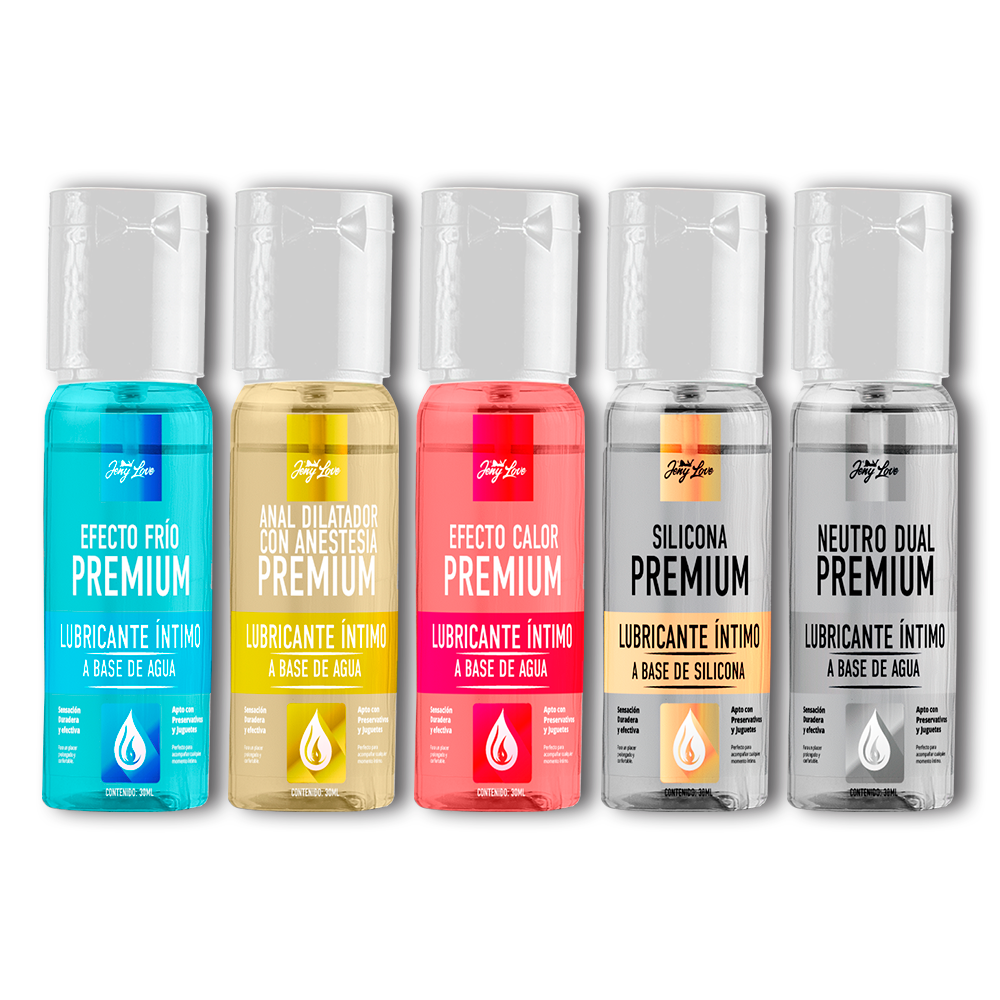 Pack Lubricantes Íntimos Premium de JenyLove con efecto calor, frío, neutro, dilatador y silicona (150ml).