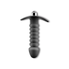 Plug anal de silicona negro con diseño ondulado