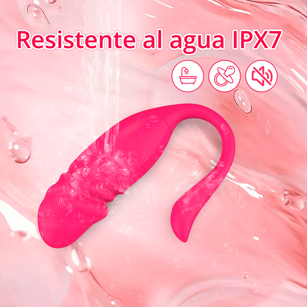 Vibrador doble con app sumergible IPX7 para ducha o bañera