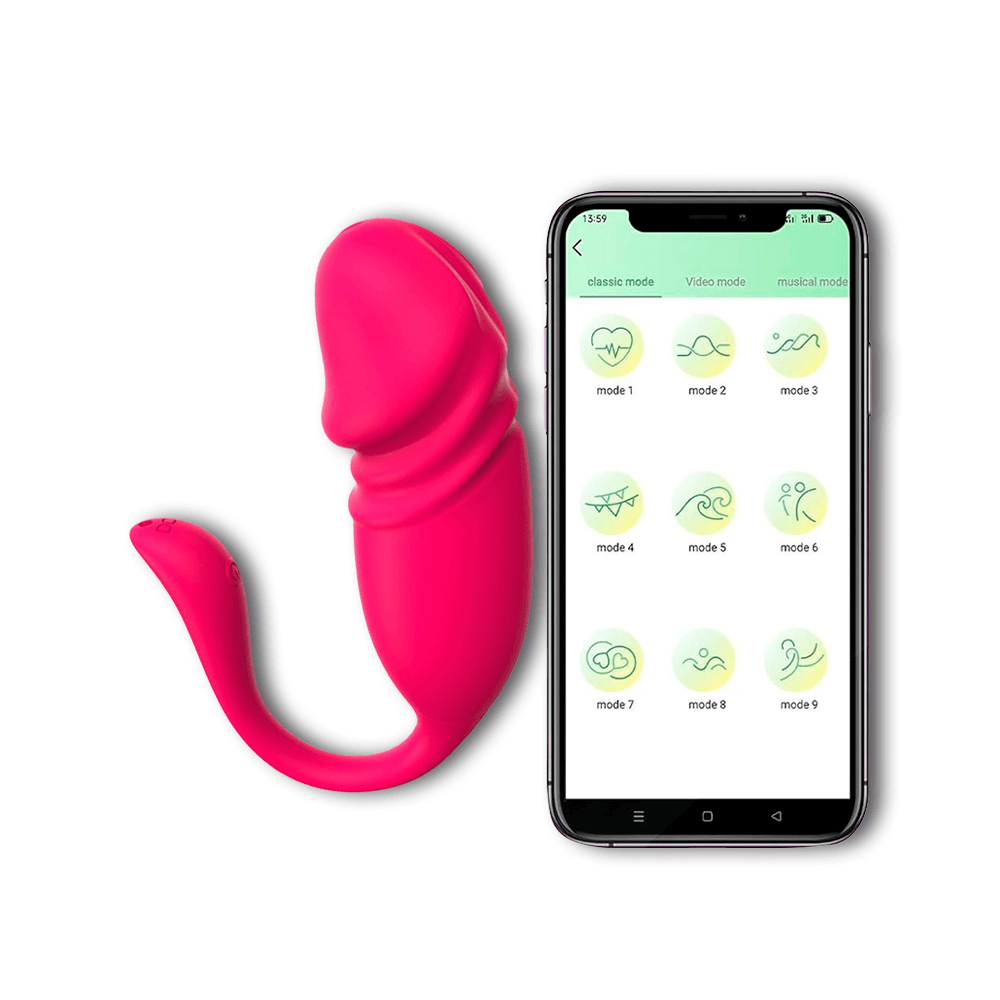Vibrador doble con app y control desde celular con 9 modos