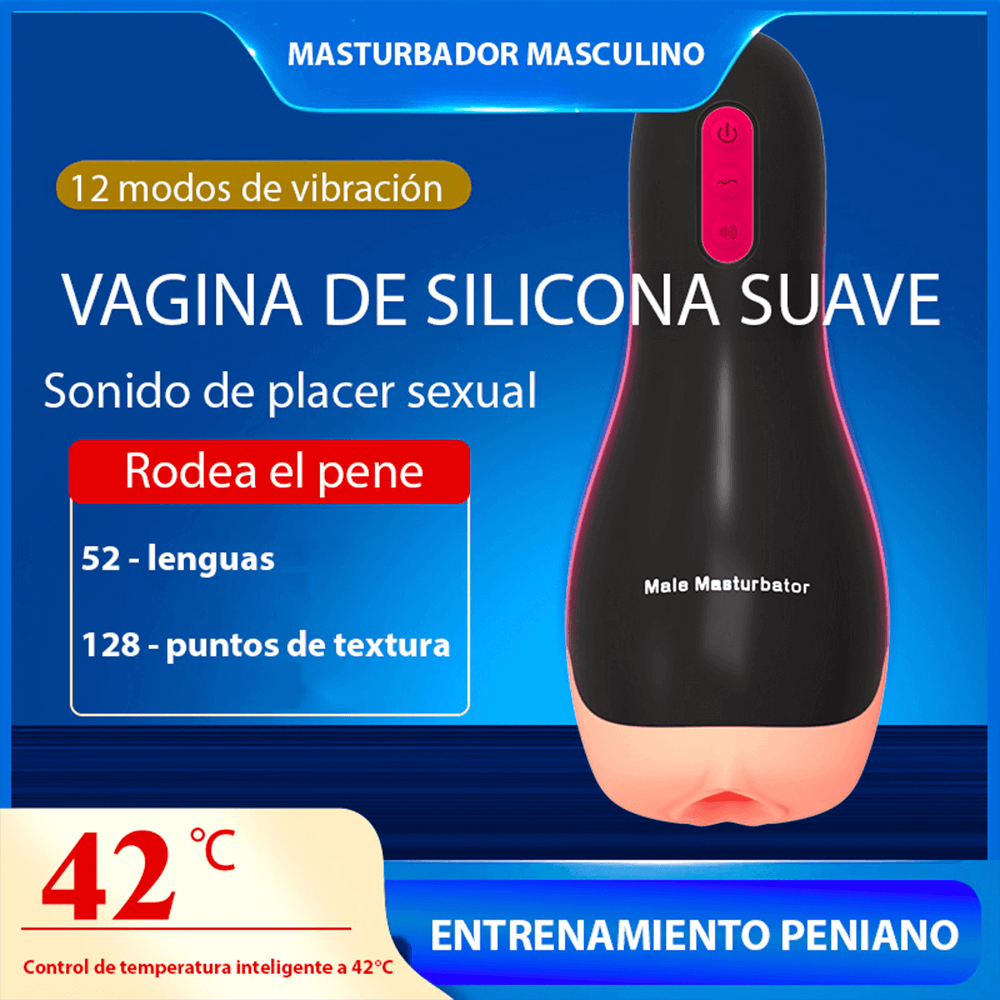 Masturbador Masculino con Vibración, Calor y Sonido Envolvente