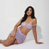 Conjunto de Lencería Sexy Lila de Malla - Talla Única