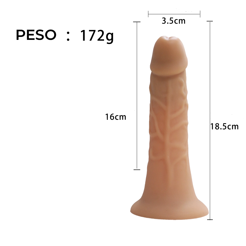 Prótesis Peneana Hueca de Silicona 16 cm Impermeable y Ajustable