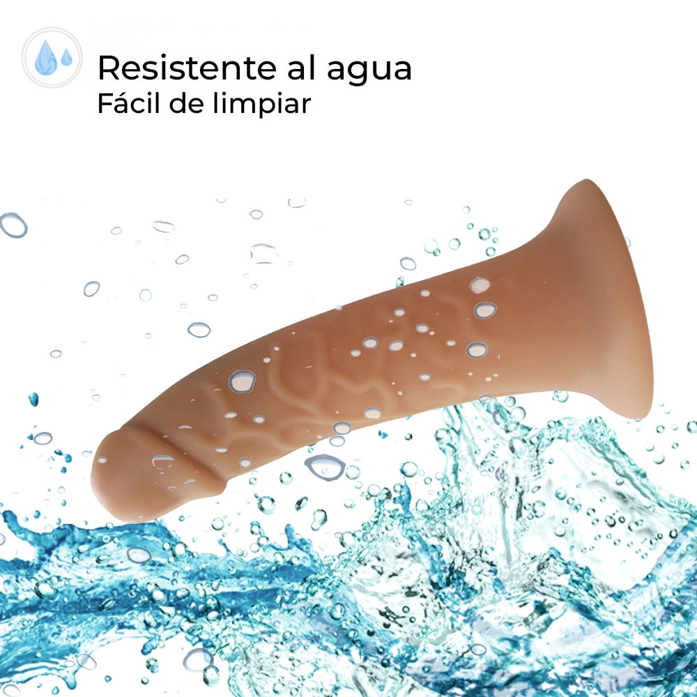 Prótesis Peneana Hueca de Silicona 16 cm Impermeable y Ajustable
