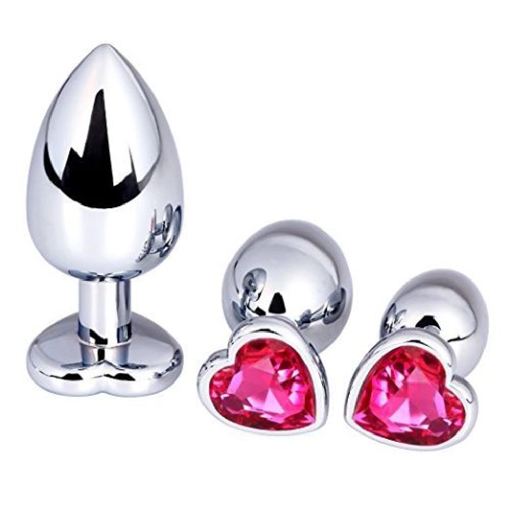 Plug Anal Metálico Plateado con Joya Tamaño M