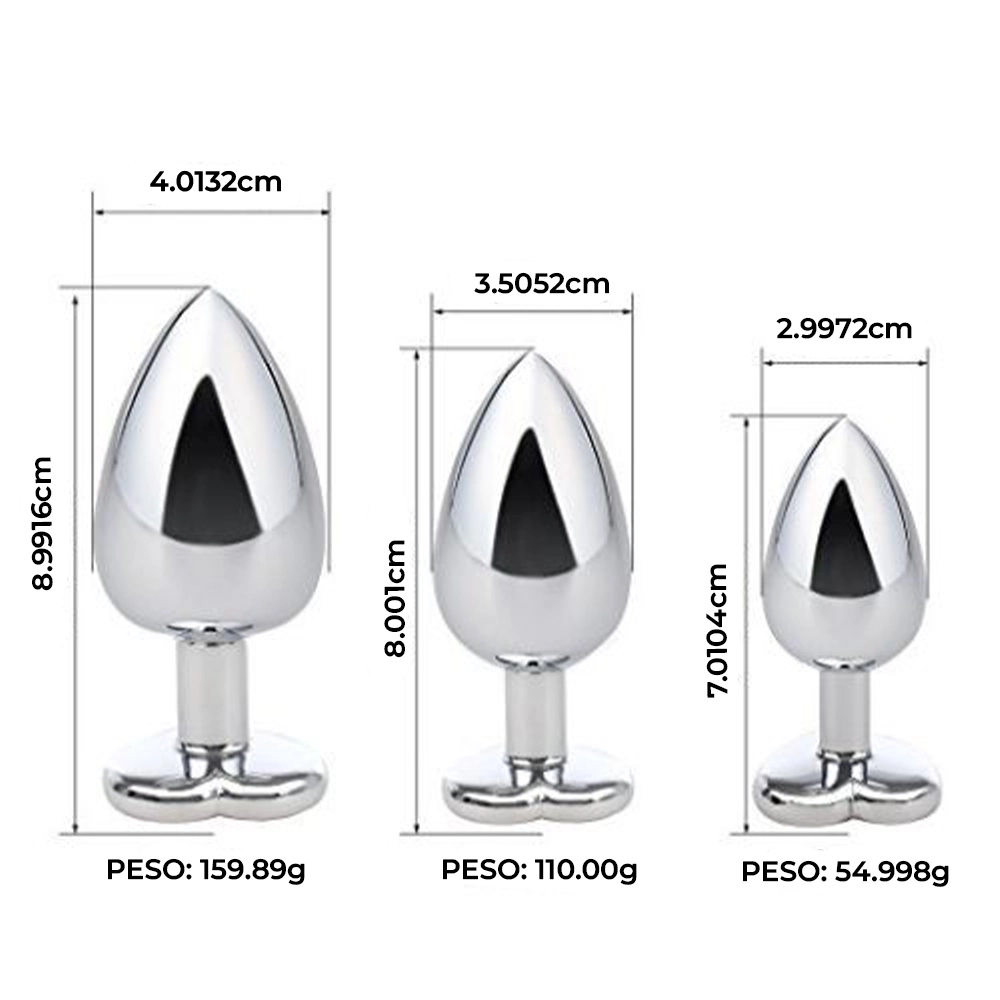 Plug Anal Metálico Plateado con Joya Tamaño S