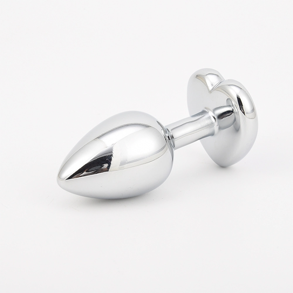 Plug Anal Metálico Plateado con Joya Tamaño S