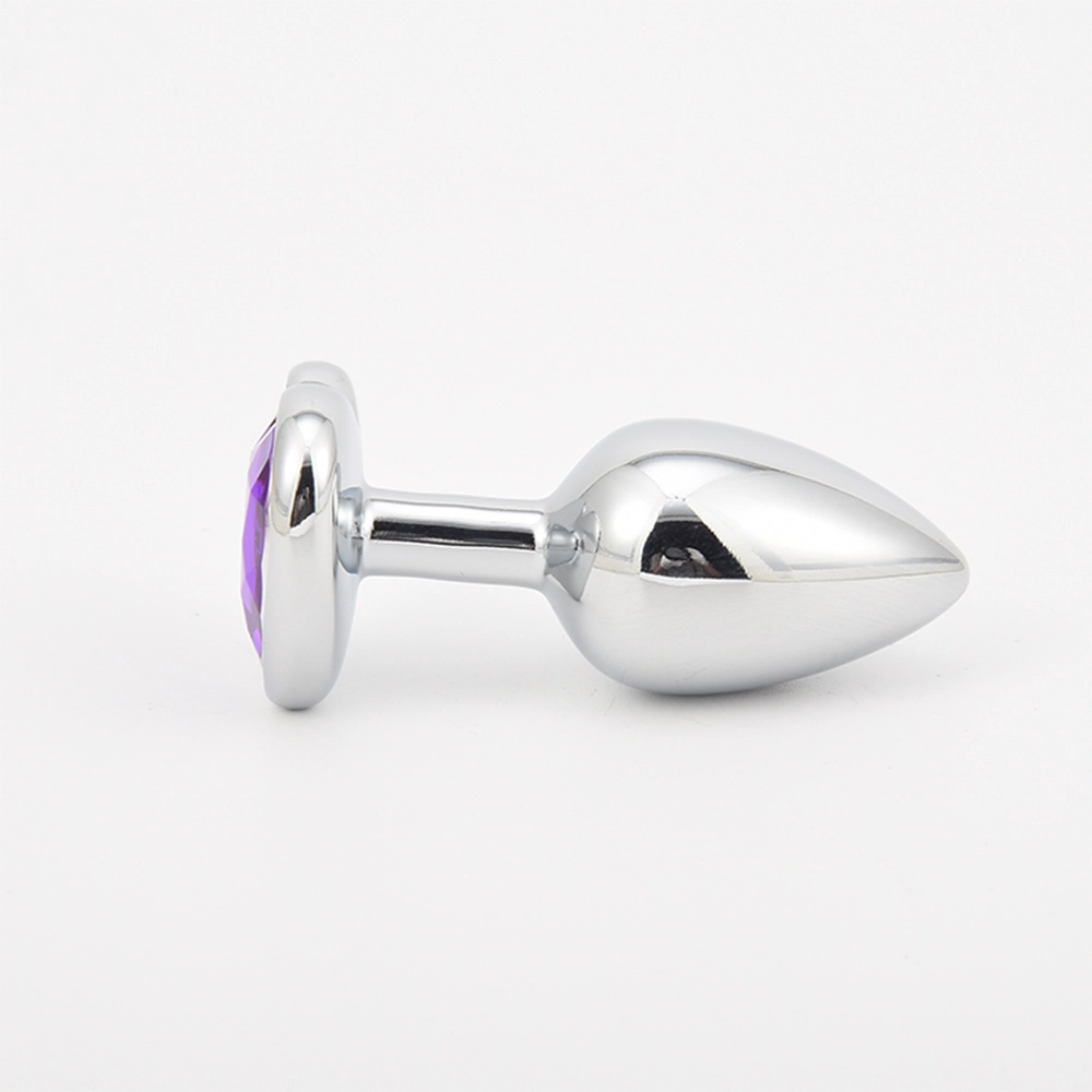 Plug Anal Metálico Plateado con Joya Tamaño M