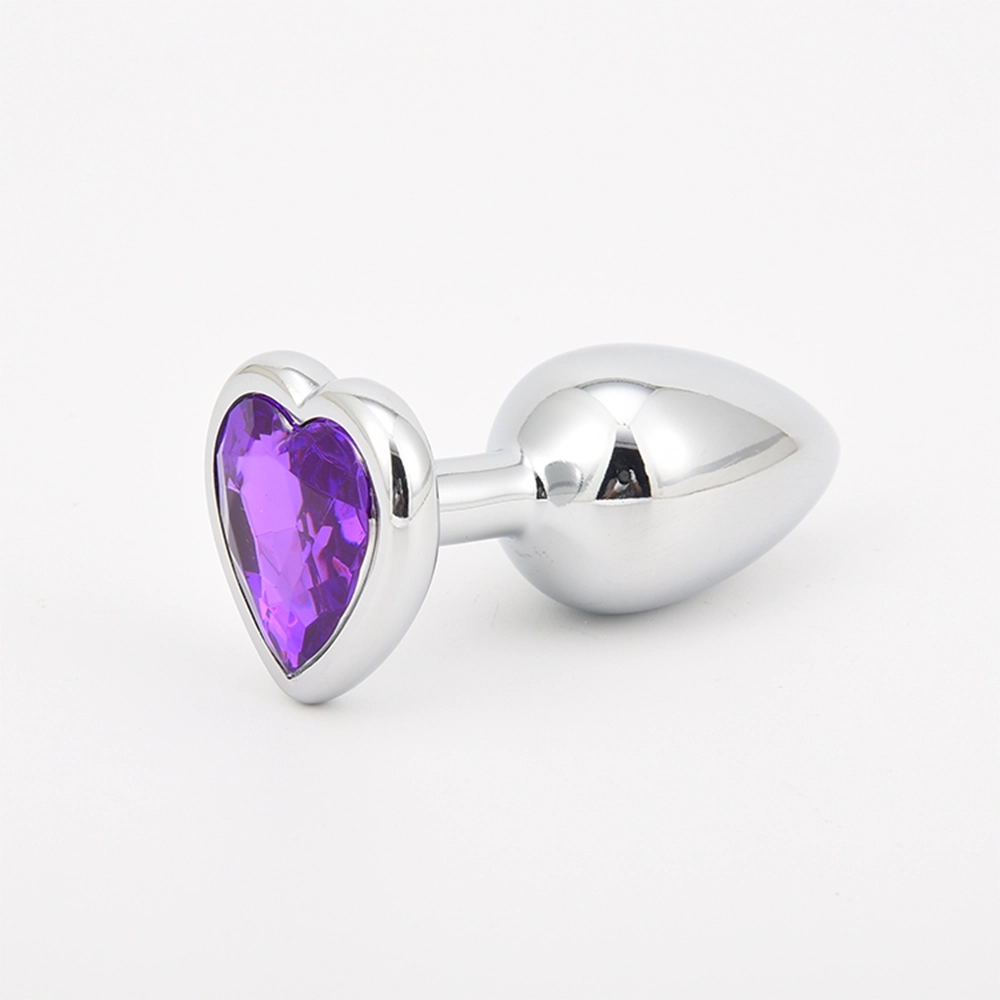 Plug Anal Metálico Plateado con Joya Tamaño M