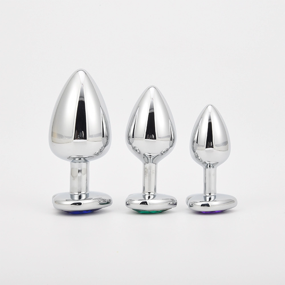 Plug Anal Metálico Plateado con Joya Tamaño S
