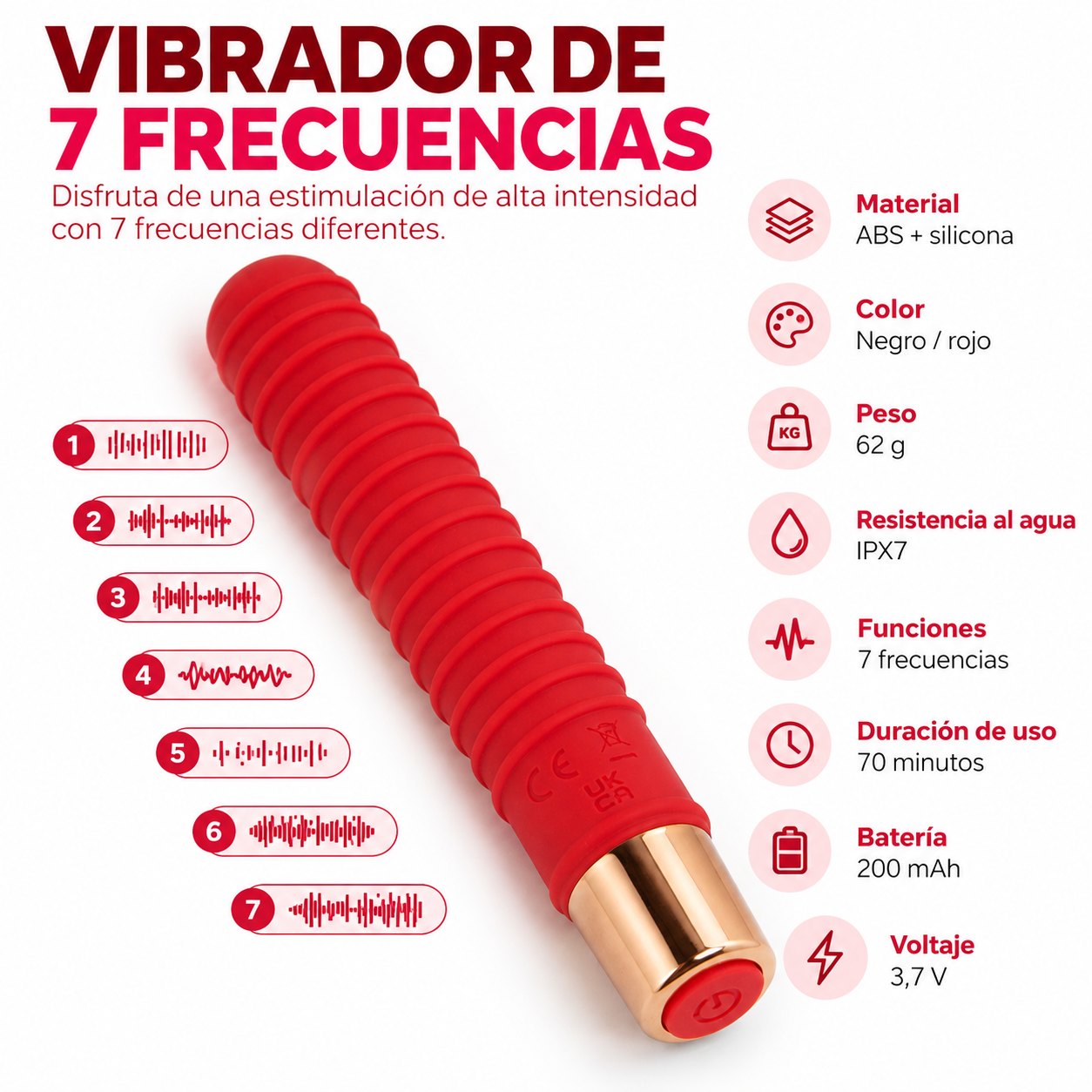 Vibrador Punto G con Textura Recargable